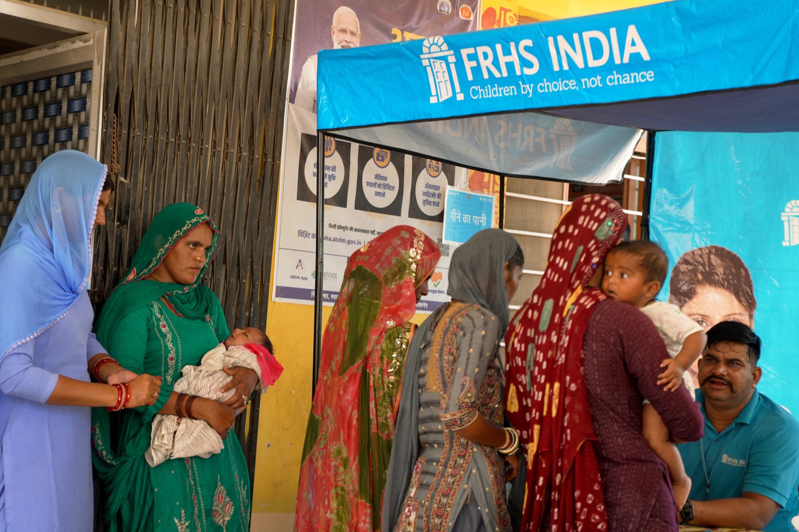 Clients gathering at an FRHS India community outreach camp